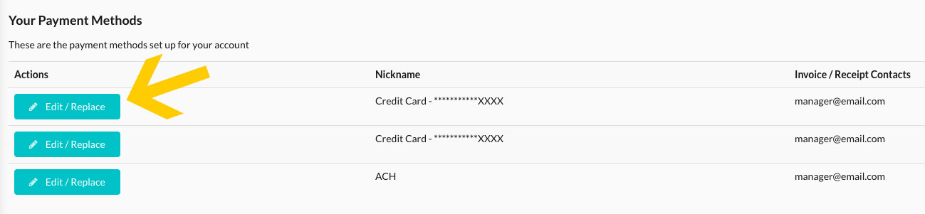 Editing Payment Methods – The MySpareFoot Help Center